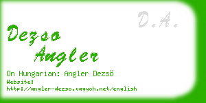 dezso angler business card